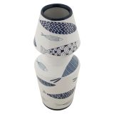 Vaso Bianco blu Disegni con Pesci Colore Struttura blu, - Verra