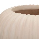 Vaso Bianco Crema Finitura Scanalata Diametro 16 cm, Sfumatura Colore Struttura Crema - Pangni