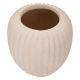 Vaso Bianco Crema Finitura Scanalata Diametro 16 cm, Sfumatura Colore Struttura Crema - Pangni