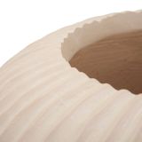 Vaso Bianco Crema Finitura Scanalata Diametro 22 cm, Sfumatura Colore Struttura Crema - Arvid