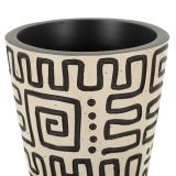 Vaso Bianco Crema Nero Colore Struttura Nero Diametro 11.5 cm, Sfumatura Colore Struttura Crema - Iya