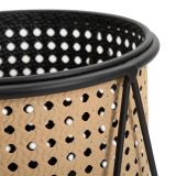 Vaso Bianco Crema Nero set 2 Vasi, Portavasi Rimovibili Colore Struttura Nero, Diametro Vaso Grande: 20, Vaso Piccolo: 18 cm - Sisimi