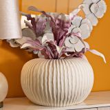 Vaso Bianco Crema Texture Irregolare Diametro 9.5 cm, Sfumatura Colore Struttura Crema - Famimiso