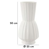 Vaso Bianco Lavorazione Scanalata Diametro 16.5 cm, - Daranita