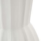 Vaso Bianco Lavorazione Scanalata Diametro 16.5 cm, - Daranita