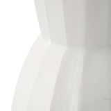 Vaso Bianco Lavorazione Scanalata Diametro 16 cm, - Darehamo