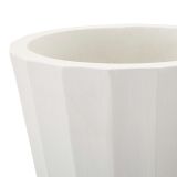 Vaso Bianco Lavorazione Scanalata Diametro 16 cm, - Darehamo