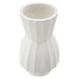 Vaso Bianco Lavorazione Scanalata Diametro 16 cm, - Darehamo