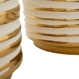 Vaso Bianco oro set 2 Vasi Colore Struttura oro, Diametro Vaso Grande: 21, Vaso Piccolo: 16 cm - Banivaka