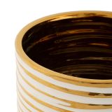 Vaso Bianco oro set 2 Vasi Colore Struttura oro, Diametro Vaso Grande: 21, Vaso Piccolo: 16 cm - Banivaka