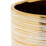 Vaso Bianco oro set 2 Vasi Colore Struttura oro, Diametro Vaso Grande: 21, Vaso Piccolo: 16 cm - Bano