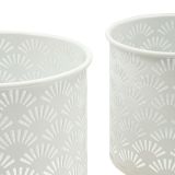 Vaso Bianco oro set 2 Vasi, Portavasi Rimovibili Colore Struttura oro, - OldCro