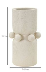 Vaso Borgetto, Complemento d'arredo, Articolo decorativo, Accessorio d'arredo, Crema, 16x16 h28 cm