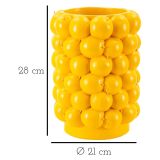 Vaso Giallo Disegni con Limoni Diametro 13.5 cm, - Bardo