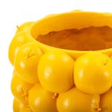 Vaso Giallo Disegni con Limoni Diametro 13.5 cm, - Bardo