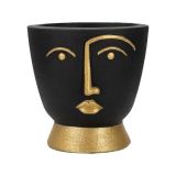 Vaso Hamilton, Nero e Oro, 25x25 h25 cm