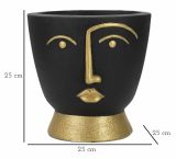 Vaso Hamilton, Nero e Oro, 25x25 h25 cm