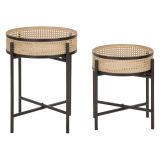 Vaso Marrone Nero set da 2, Dettaglio Effetto Paglia di Vienna Colore Struttura Nero, Materiale Struttura in Metallo - Darenate