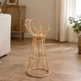 Vaso Marrone Rovere Portavaso Finiture in Rattan Materiale Struttura in Plastica, Sfumatura Colore Struttura Rovere - Dalotami