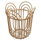 Vaso Marrone Rovere Portavaso Finiture in Rattan Materiale Struttura in Plastica, Sfumatura Colore Struttura Rovere - Damonono