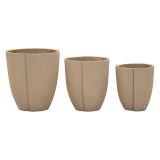Vaso Marrone set 3 Vasi Diametro Vaso Grande: 39, Vaso Medio: 33, Vaso Piccolo: 27 cm, - Gabava