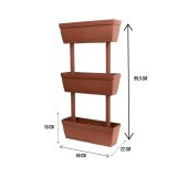 Vaso Marrone set di 3 Vasi, Made in Italy - Aldunga