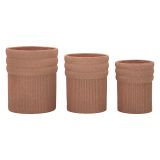 Vaso Marrone Terracotta set 3 Vasi Diametro Vaso Grande: 37, Vaso Medio: 32, Vaso Piccolo: 27 cm, Sfumatura Colore Struttura Terracotta - Gafase