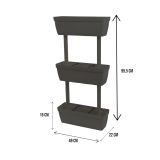 Vaso Nero Antracite set di 3 Vasi Sfumatura Colore Struttura Antracite, Made in Italy - Aldunga