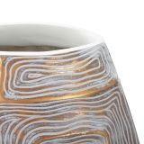 Vaso oro Bianco Disegni con Linee Geometriche Colore Struttura Bianco, - Bamorasi