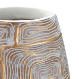 Vaso oro Bianco Disegni con Linee Geometriche Colore Struttura Bianco, - Bamorasi