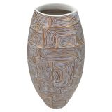 Vaso oro Bianco Disegni con Linee Geometriche Colore Struttura Bianco, - Bamorasi