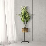 Vaso oro Nero Portavaso Rimovibile Colore Struttura Nero, - Juayua