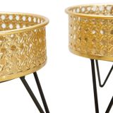 Vaso oro Nero set 2 Vasi, Portavasi Rimovibili Colore Struttura Nero, - BarHar
