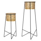Vaso oro Nero set 2 Vasi, Portavasi Rimovibili Colore Struttura Nero, - Copan