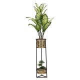 Vaso oro Nero set 2 Vasi, Portavasi Rimovibili Colore Struttura Nero, Diametro 21 cm - Holbox