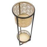 Vaso oro Nero set 2 Vasi, Portavasi Rimovibili Colore Struttura Nero, Diametro 21 cm - Holbox