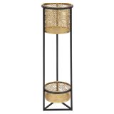 Vaso oro Nero set 2 Vasi, Portavasi Rimovibili Colore Struttura Nero, Diametro 21 cm - Holbox