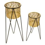 Vaso oro Nero set 2 Vasi, Portavasi Rimovibili Colore Struttura Nero, - ElTocu