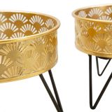Vaso oro Nero set 2 Vasi, Portavasi Rimovibili Colore Struttura Nero, - MaeHon