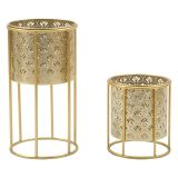 Vaso oro set 2 Vasi, Portavasi Rimovibili Diametro Vaso Grande: 20, Vaso Piccolo: 17 cm, - Husavi