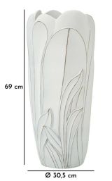 Vaso Paraguay, Complemento d'arredo, Articolo decorativo, Accessorio d'arredo, 31x31 h69 cm, Bianco