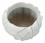 Vaso Paranapanema, Complemento d'arredo, Articolo decorativo, Accessorio d'arredo, 35x35 h24 cm, Bianco