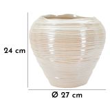 Vaso Rosa Bianco Crema Finitura Effetto Materico Colore Struttura Bianco, Sfumatura Colore Struttura Crema - Bato