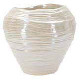 Vaso Rosa Bianco Crema Finitura Effetto Materico Colore Struttura Bianco, Sfumatura Colore Struttura Crema - Batobamo