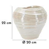 Vaso Rosa Bianco Crema Finitura Effetto Materico Colore Struttura Bianco, Sfumatura Colore Struttura Crema - Batobamo