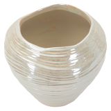 Vaso Rosa Bianco Crema Finitura Effetto Materico Colore Struttura Bianco, Sfumatura Colore Struttura Crema - Batobamo