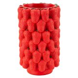 Vaso Rosso Disegni con Fragole Diametro 13.5 cm, - Giano