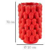 Vaso Rosso Disegni con Fragole Diametro 13.5 cm, - Giano
