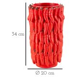 Vaso Rosso Disegni con Peperoncini Diametro 13 cm, - Elmo