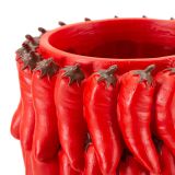Vaso Rosso Disegni con Peperoncini Diametro 13 cm, - Elmo